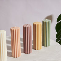 Romy - Ribbed Pillar Candle