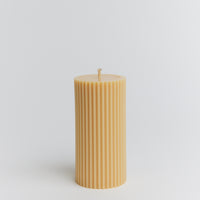 Isla Ribbed Pillar Candle - short
