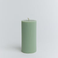 Isla Ribbed Pillar Candle - short