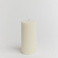 Isla Ribbed Pillar Candle - short