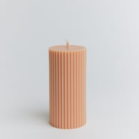 Isla Ribbed Pillar Candle - short