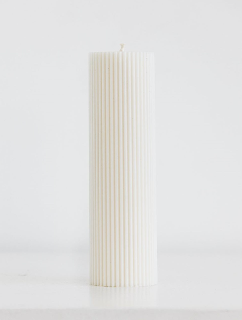 Ziggy Ribbed Pillar Candle - Tall