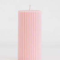 Isla Ribbed Pillar Candle - short