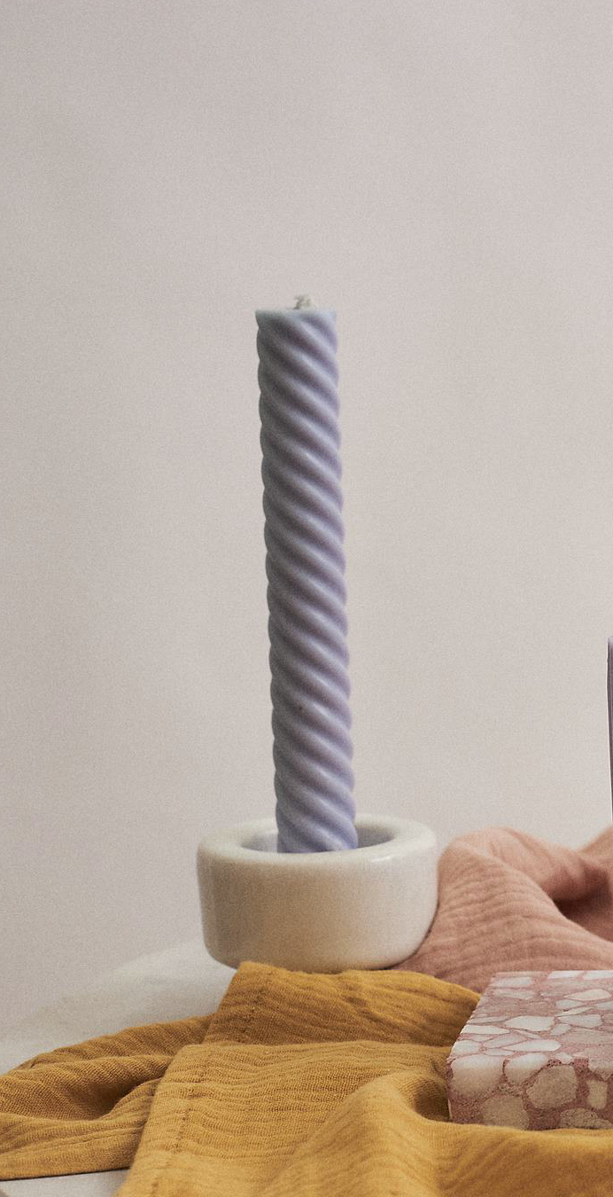 Lola Swirl Dinner Candle - Pair