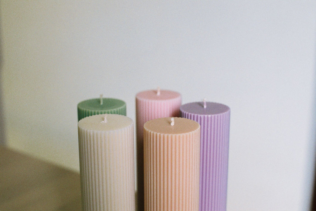 Ziggy Ribbed Pillar Candle - Tall