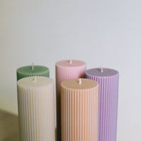 Ziggy Ribbed Pillar Candle - Tall