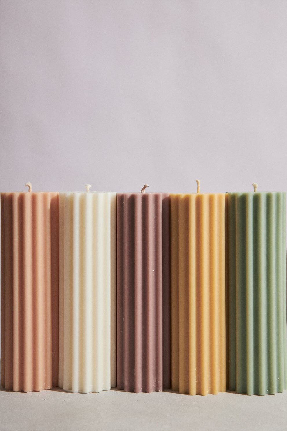 Romy - Ribbed Pillar Candle