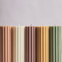 Romy - Ribbed Pillar Candle