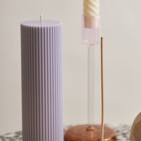 Ziggy Ribbed Pillar Candle - Tall