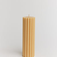 Romy - Ribbed Pillar Candle