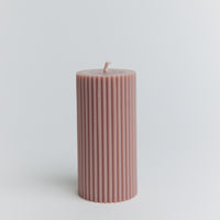 Isla Ribbed Pillar Candle - short