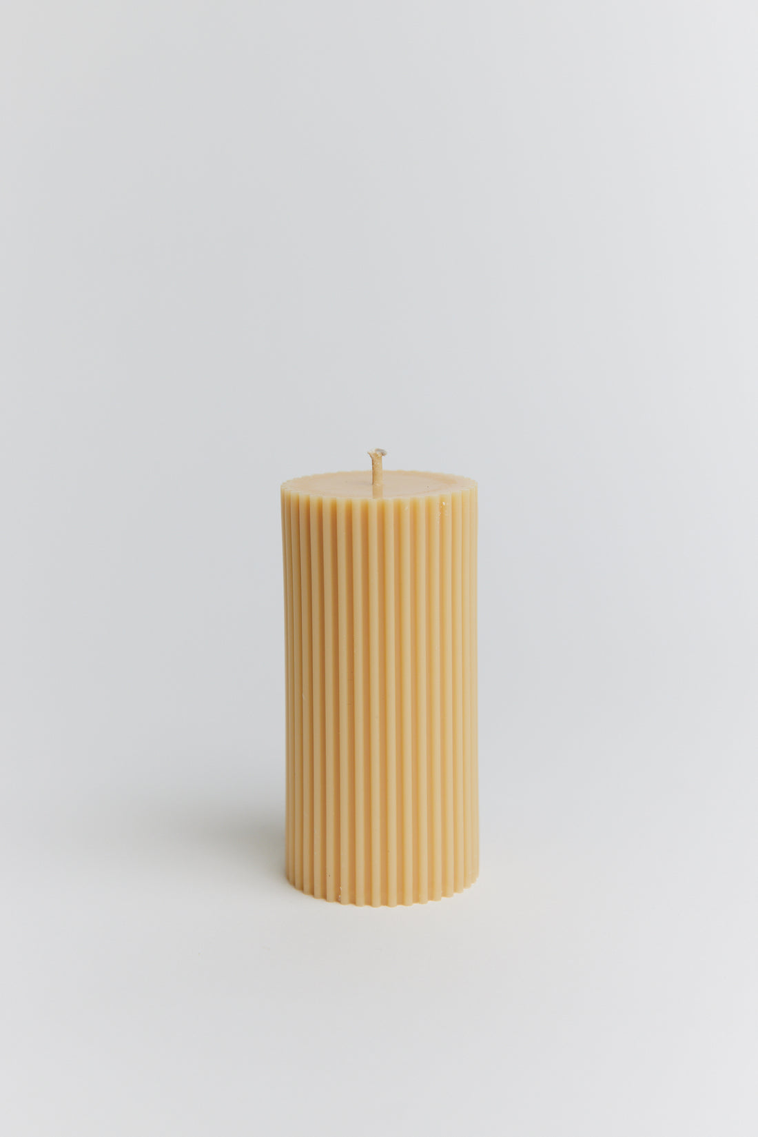 Isla Ribbed Pillar Candle - short