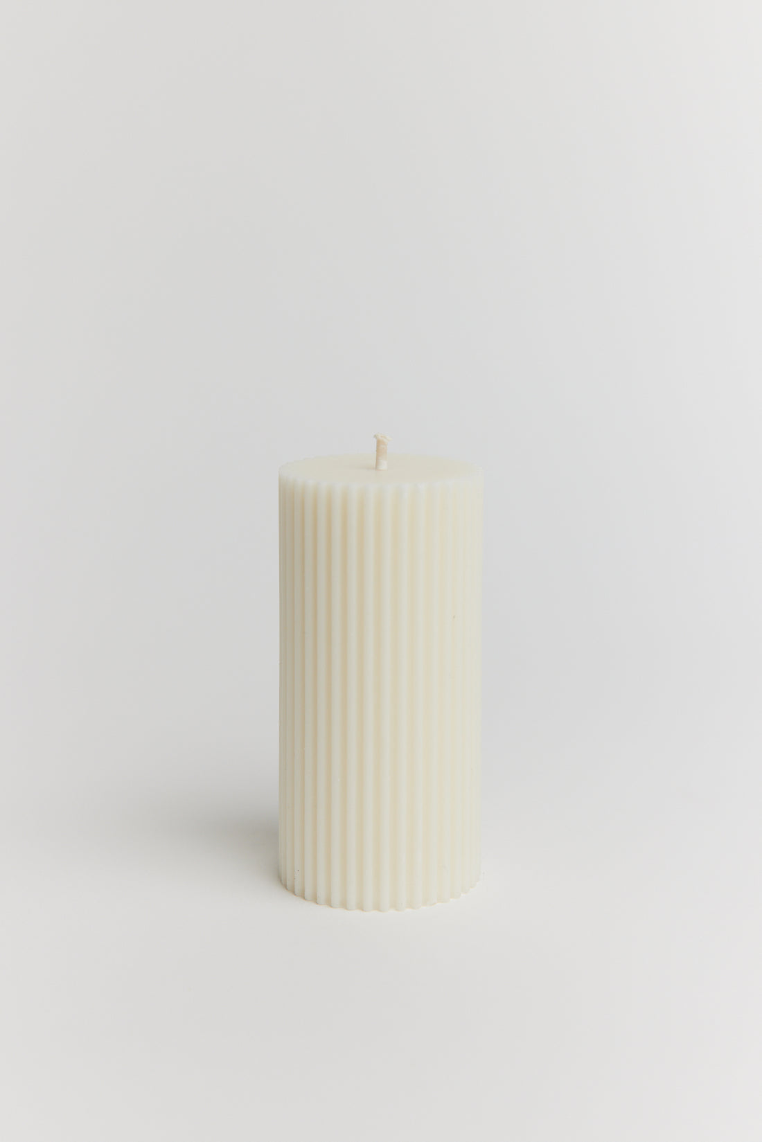 Isla Ribbed Pillar Candle - short